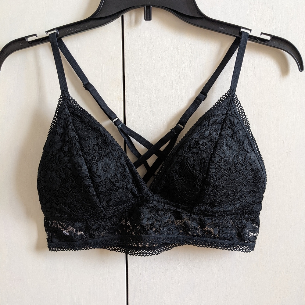Black lace bralette
